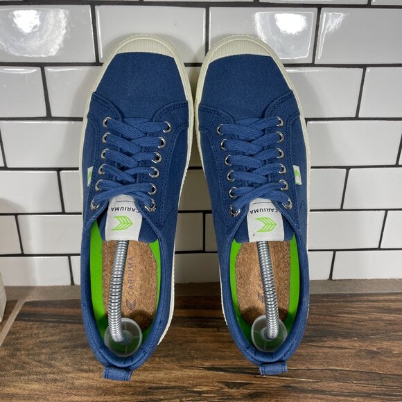 Cariuma OCA Low Womens Size 10.5 Shoes Marine Blue Canvas Casual Low Top Sneaker - Picture 8 of 14